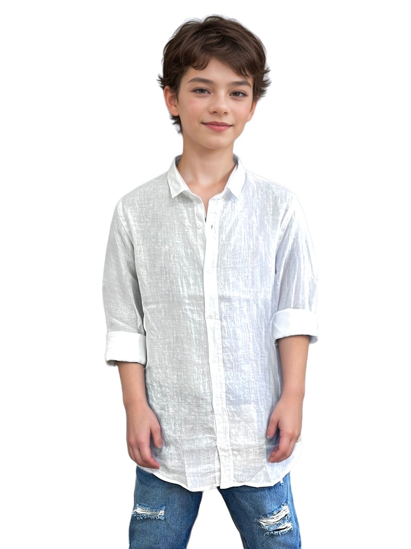 מכופתרת ארוכה לבנים