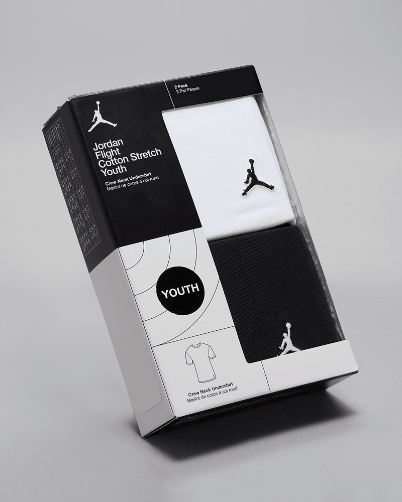 מארז 2 חולצות ג׳ורדן לנוער (שחורה + לבנה)