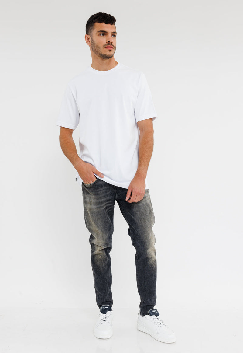 חולצת טי שירט קצרה לגברים - כותנה אוברסייז