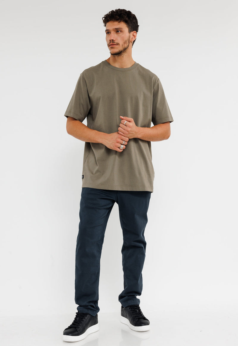 חולצת טי שירט קצרה לגברים - כותנה אוברסייז