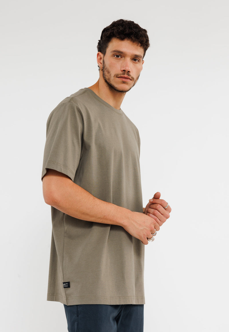 חולצת טי שירט קצרה לגברים - כותנה אוברסייז