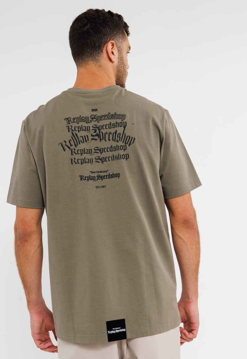 חולצת טי שירט קצרה לגברים - כותנה אוברסייז