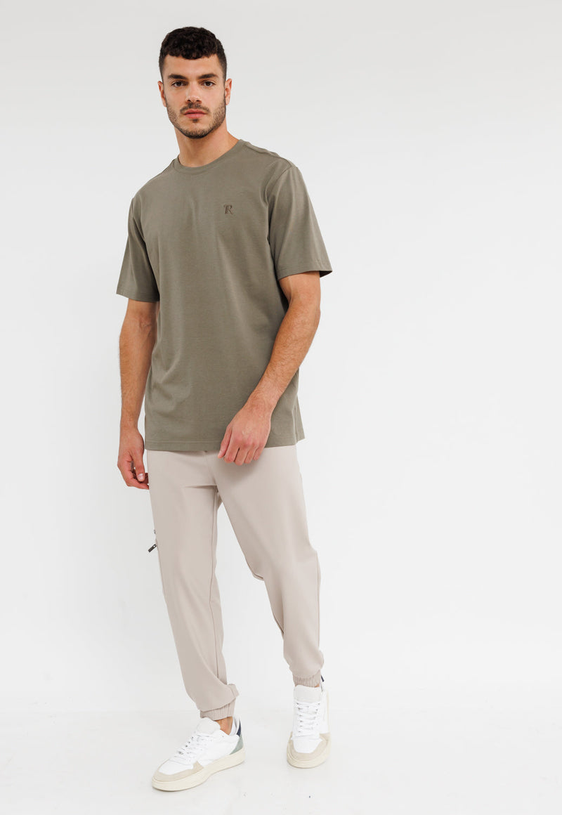 חולצת טי שירט קצרה לגברים - כותנה אוברסייז