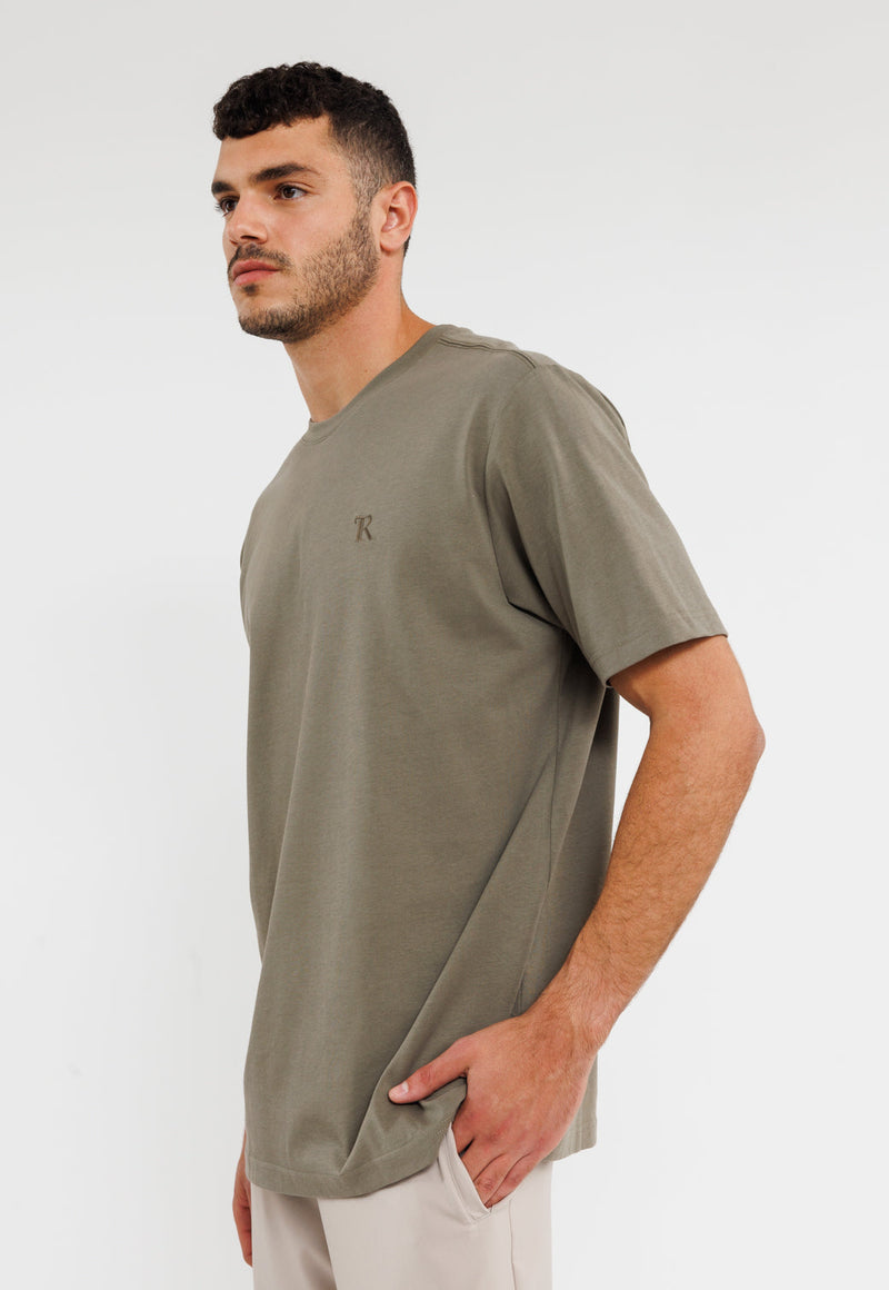 חולצת טי שירט קצרה לגברים - כותנה אוברסייז