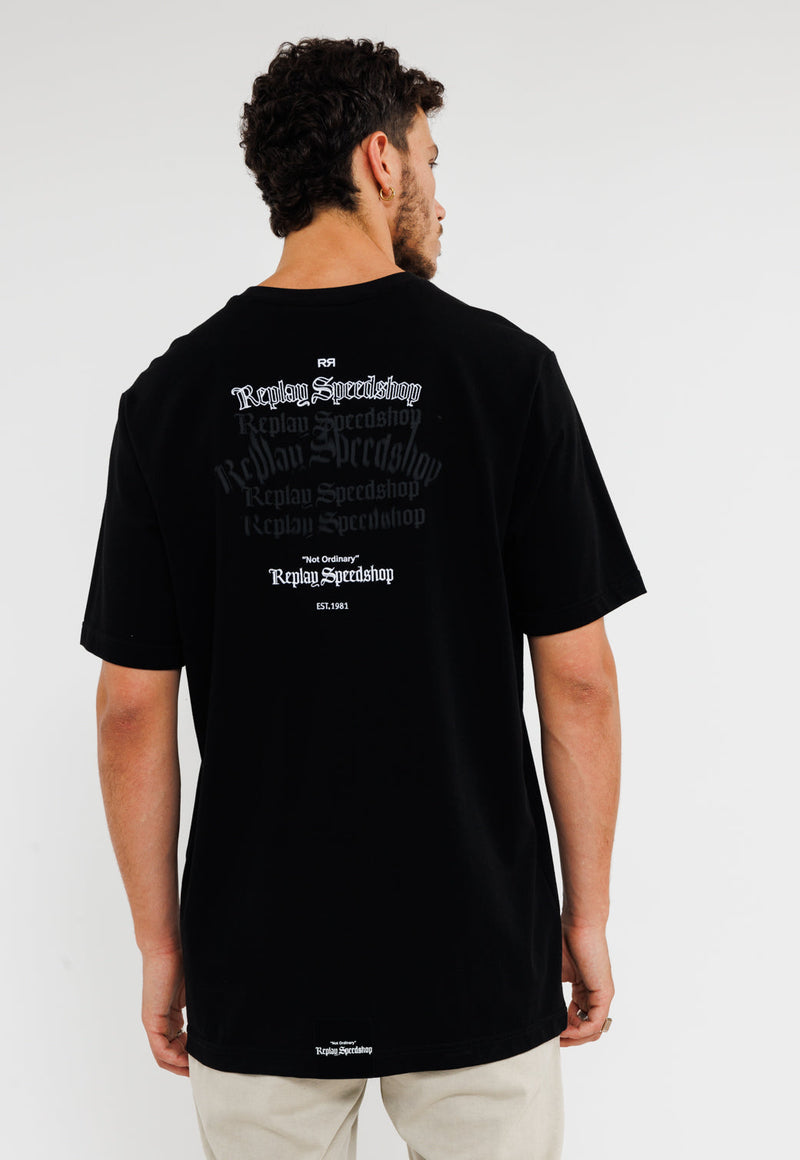 חולצת טי שירט קצרה לגברים - כותנה אוברסייז