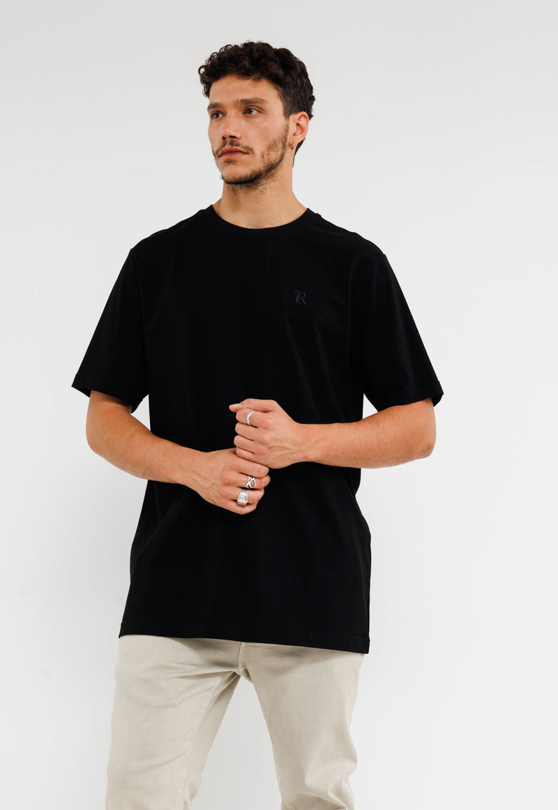 חולצת טי שירט קצרה לגברים - כותנה אוברסייז