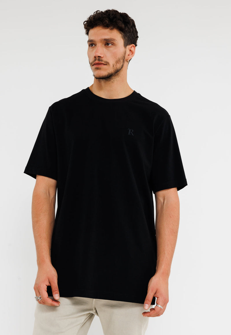 חולצת טי שירט קצרה לגברים - כותנה אוברסייז