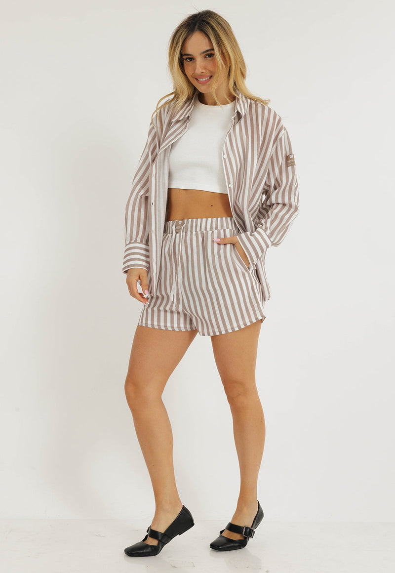 מכנסי כותנה פסים לנשים מבית ריפליי