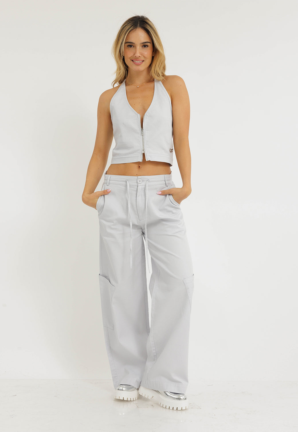 מכנסי פשתן ארוכים מסט לנשים מבית ריפליי