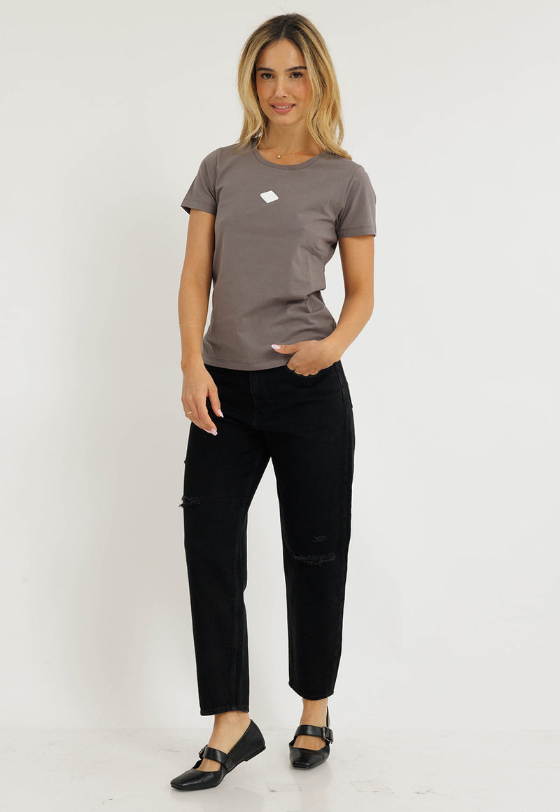 חולצת לייקרה קצרה לנשים מבית ריפליי