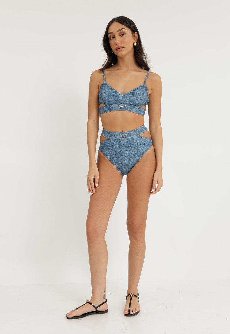 חזיית בגד ים דמוי ג׳ינס לנשים מבית ריפליי