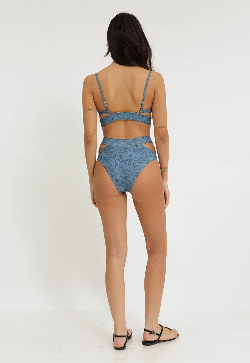 חזיית בגד ים דמוי ג׳ינס לנשים מבית ריפליי