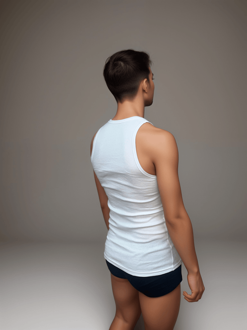 גופיית סבא בצבע לבן לגבר - Replay