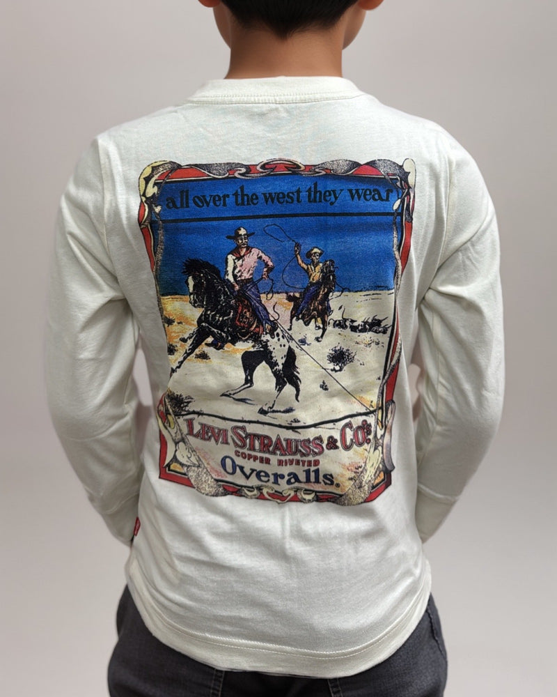 חולצת לוויס ארוכה עם ציור של קאבויים בגב | לילדים