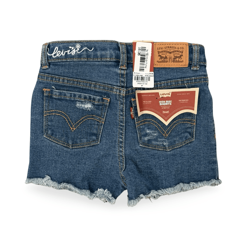 שורט ג׳ינס קצר לבנות עם כיתוב באזור המותן