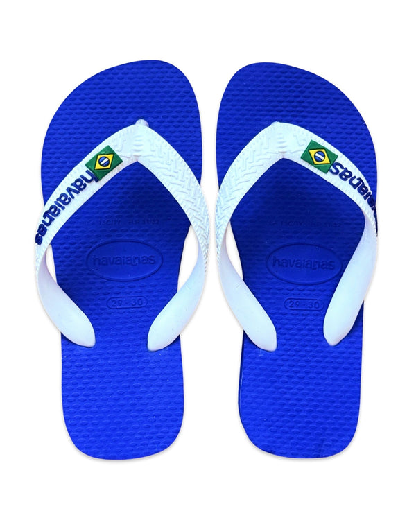 כפכף גומי לבנים סדרת ברזיל- Kids Brasil Logo Sea Blue- Azul Naval