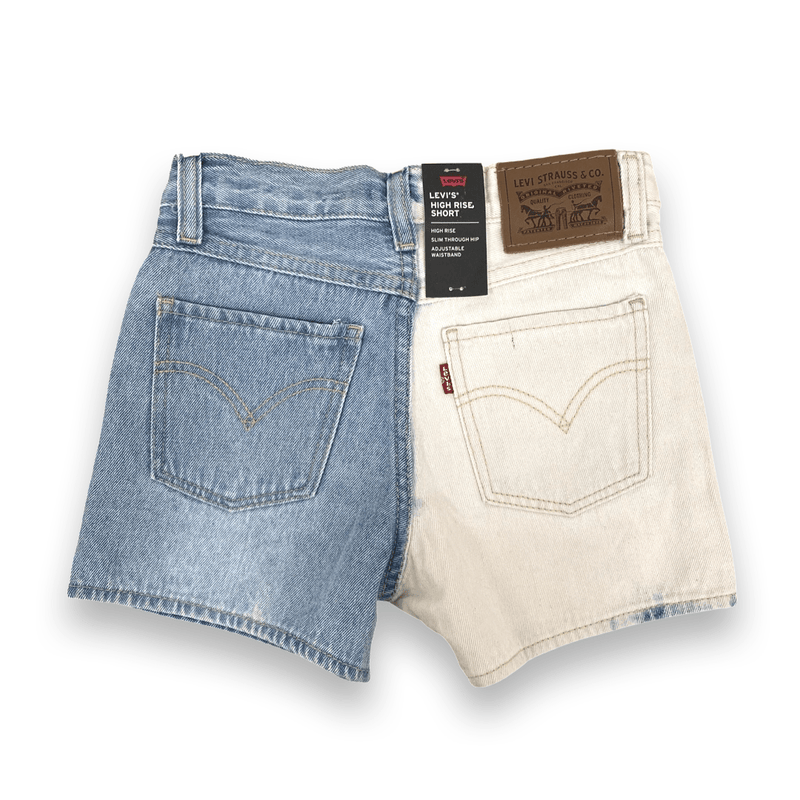 שורט גינס לבנות בשילוב שני צבעים