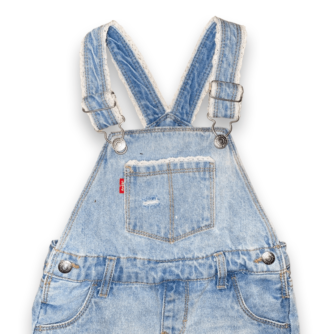 אוברול גינס עם חצאית מובנית לבנות